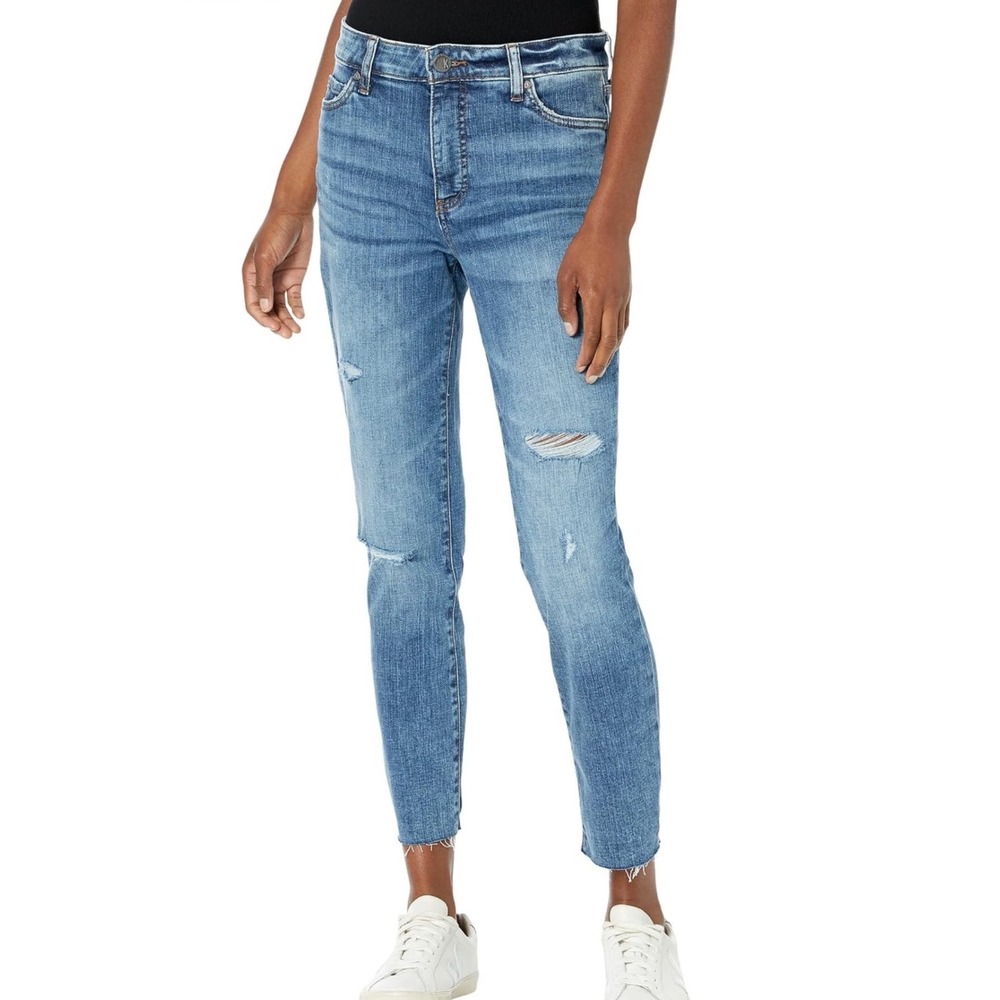 Kut from the Kloth High Rise Reese Ankle Straight Leg Jeans